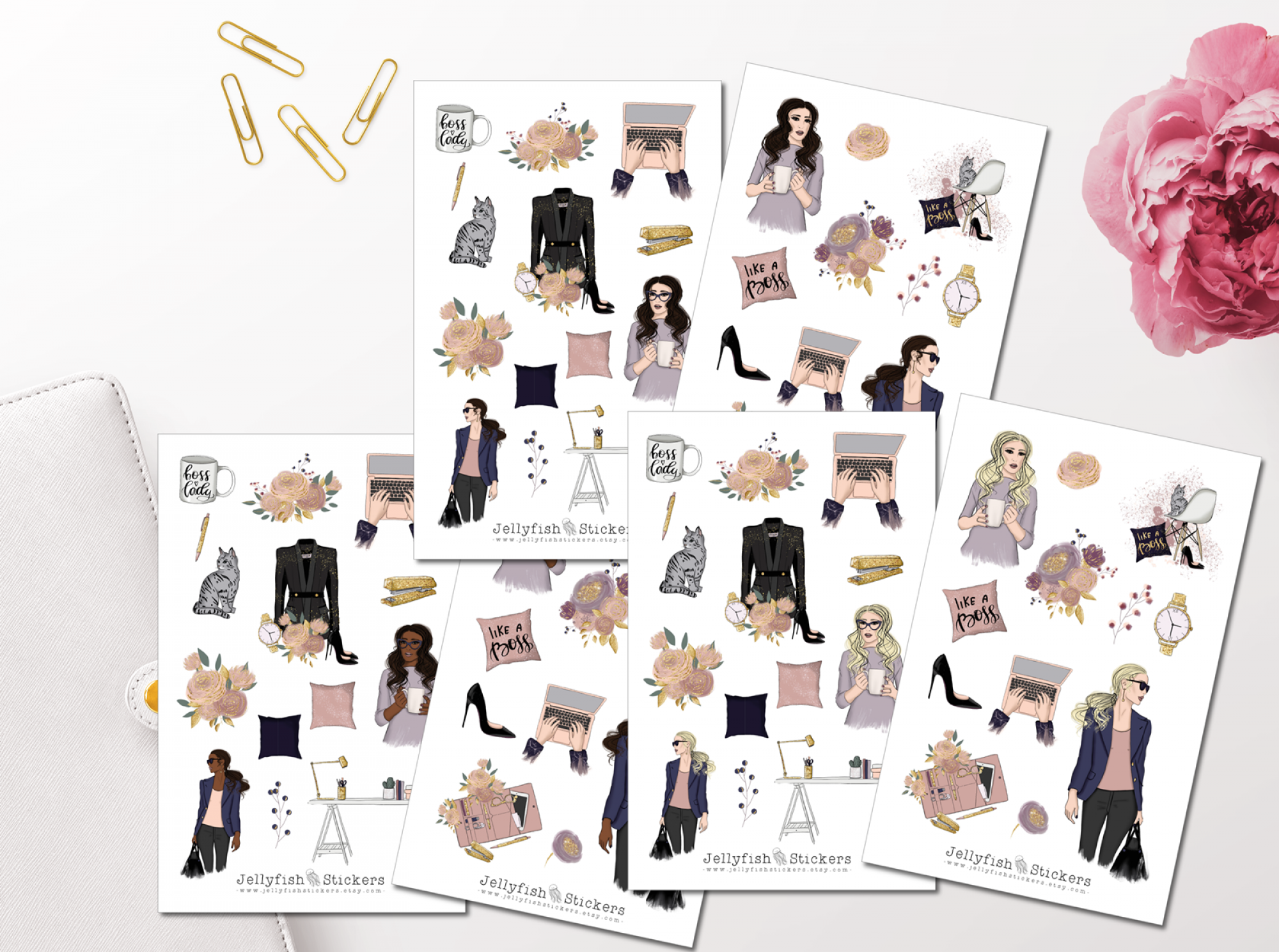 Business Woman Sticker Set